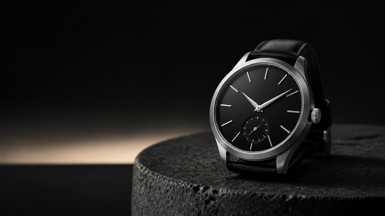 Concept image of the first Deccan watch on dark Deccan stone